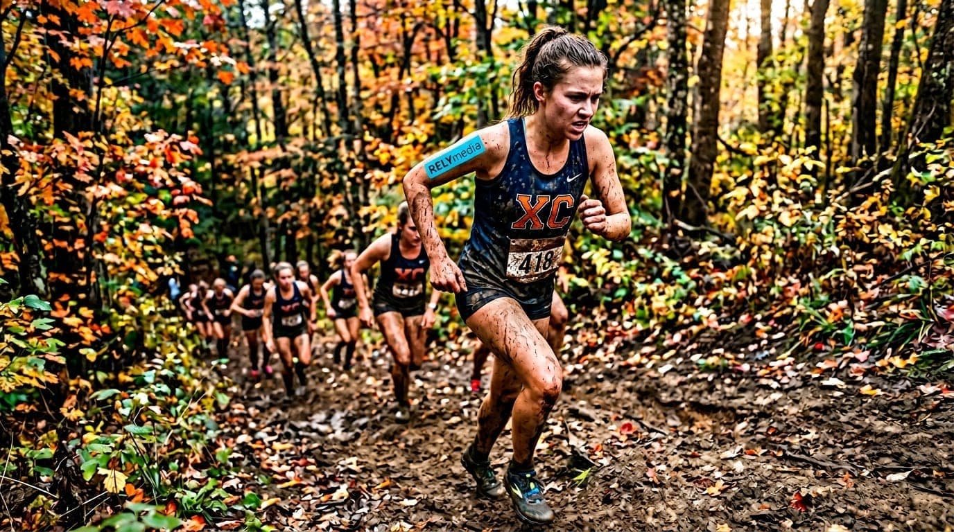 Cross country runners on trail