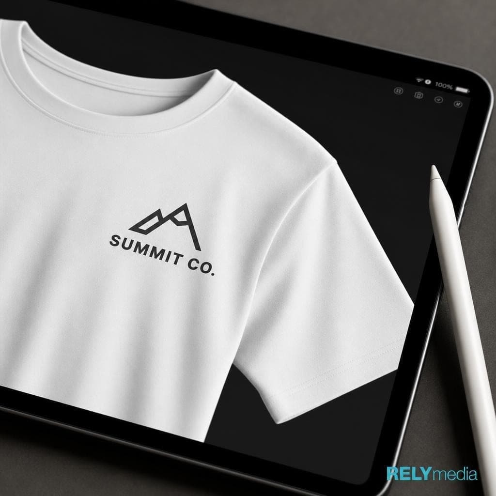 Reviewing a digital proof and shirt mockup before production
