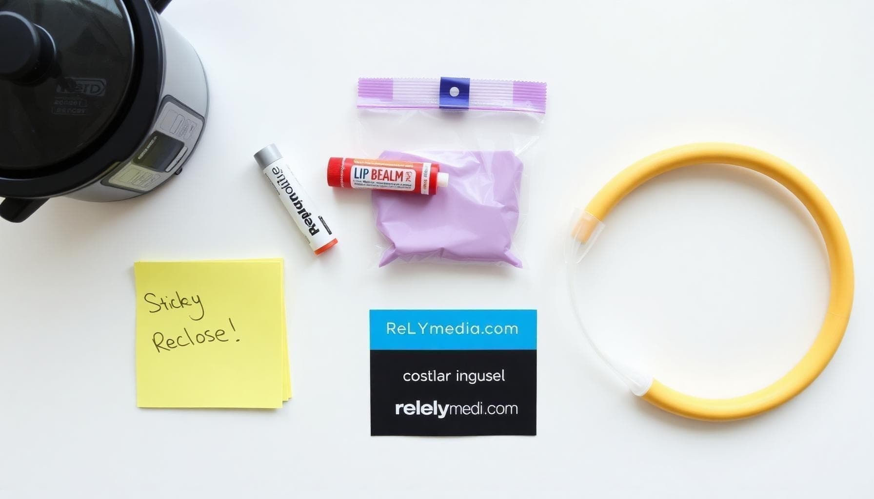 Flatlay of custom branded products representing consistent brand identity