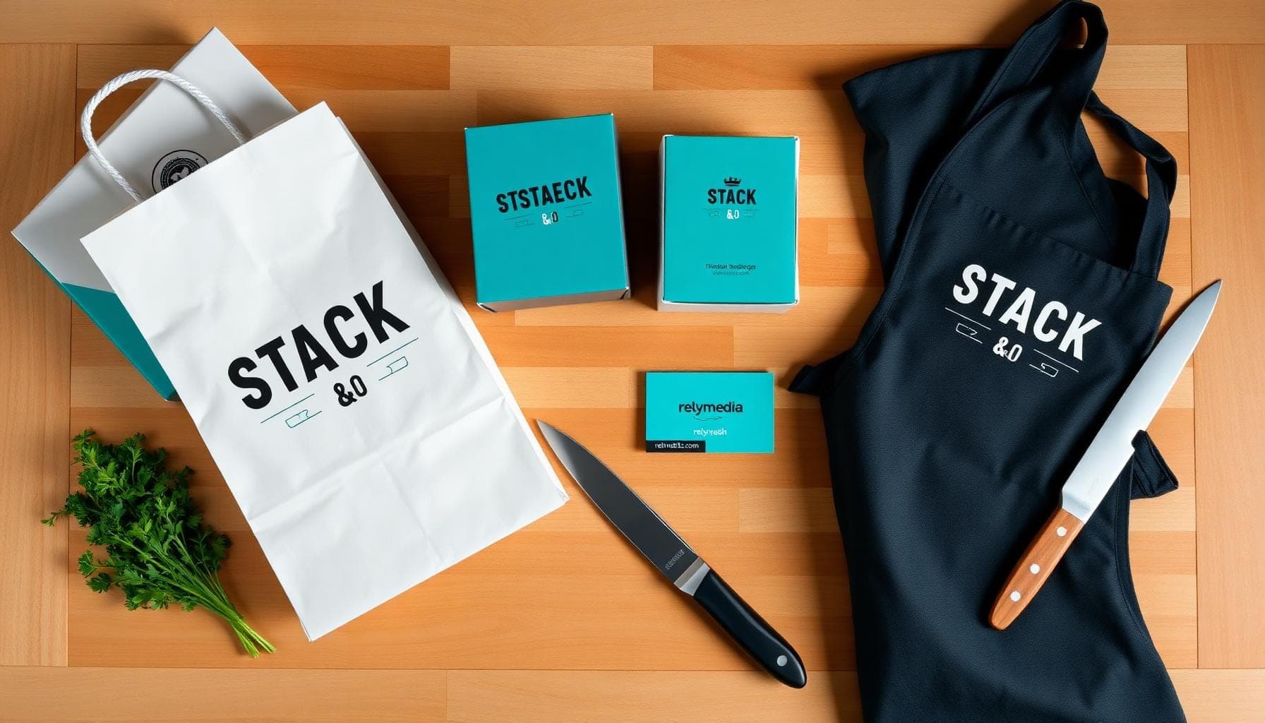 Modern sandwich flatlay for branded sandwich shop