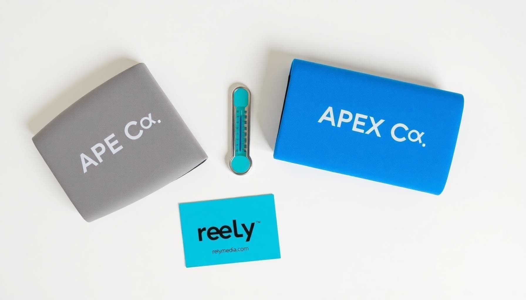 Flatlay of color-changing koozies and custom drinkware with hidden reveal designs