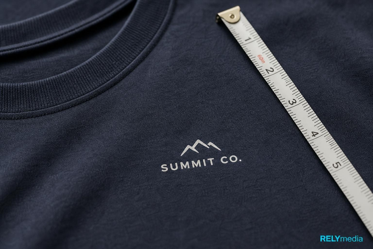 Close-up of a left chest logo print on a custom shirt
