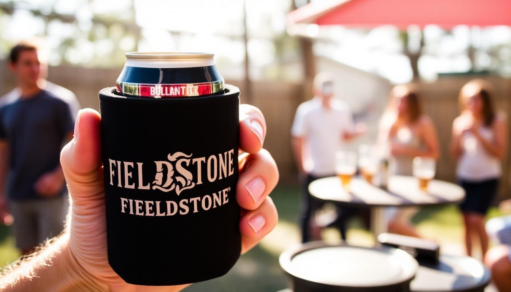 Standard koozie sizes in action at an event