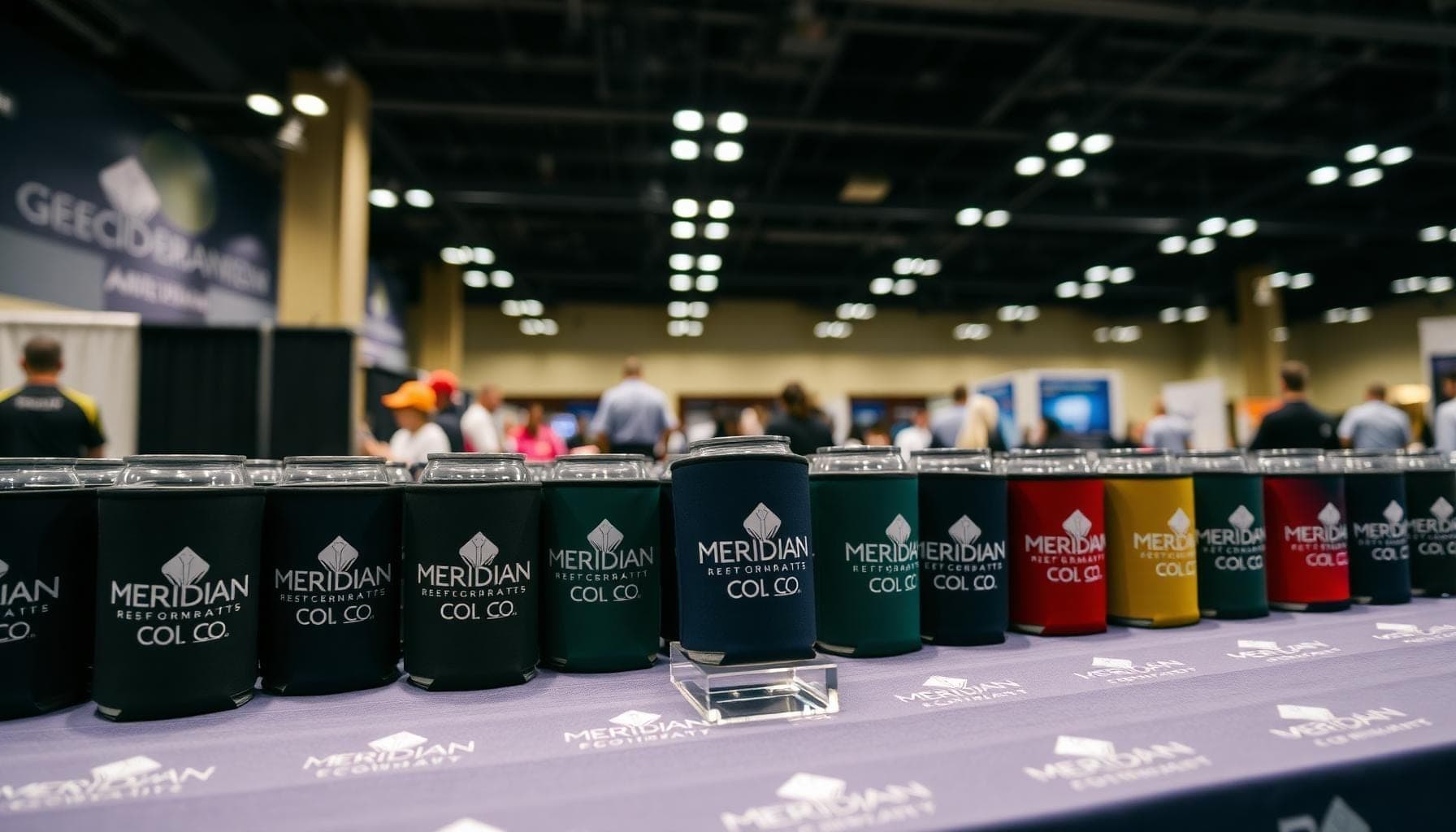 Group of custom koozies for a wedding and event