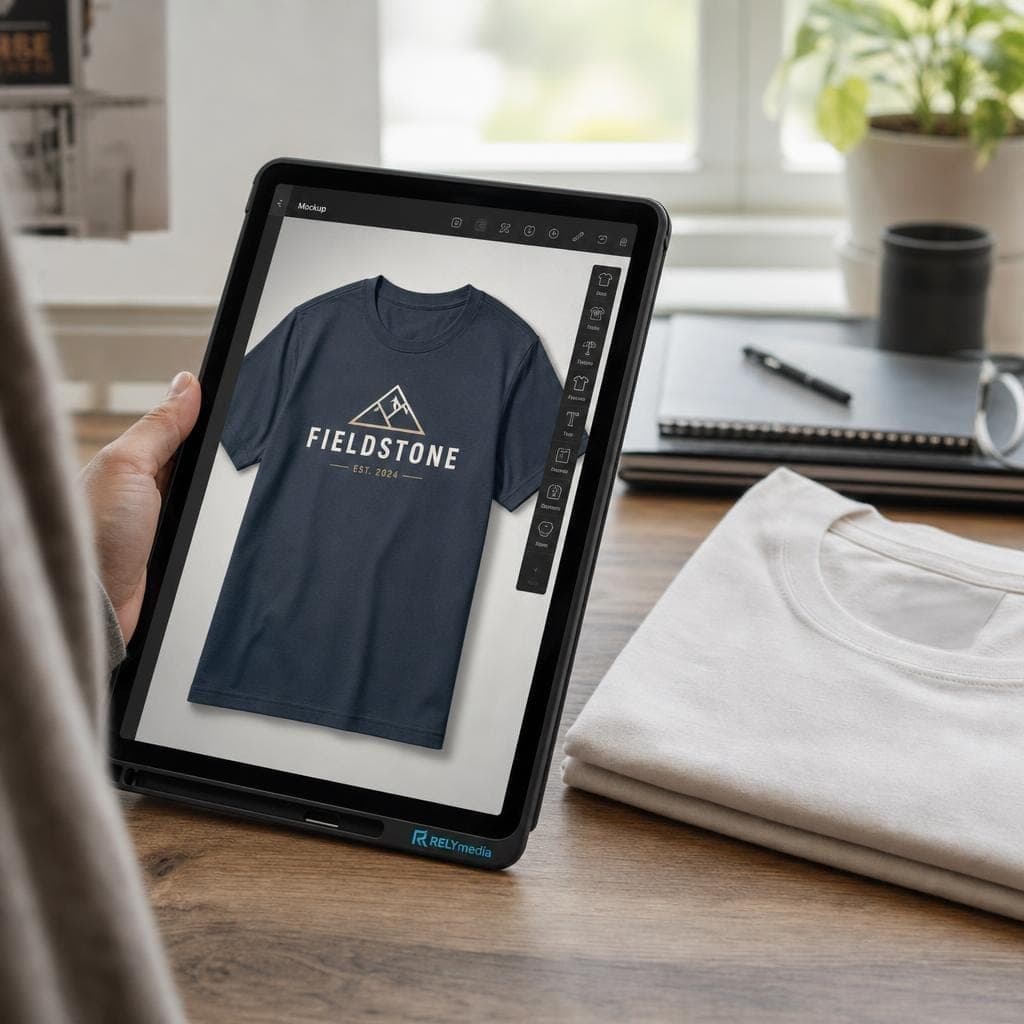 Digital shirt proof and mockup preview