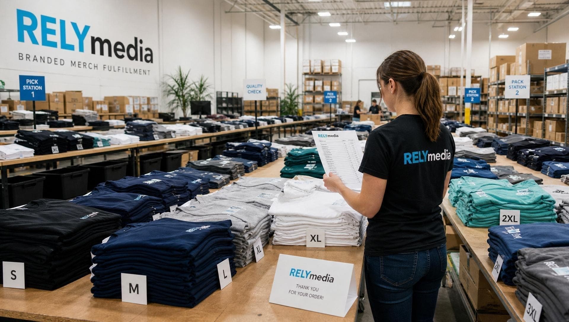 Custom shirt order fulfillment warehouse